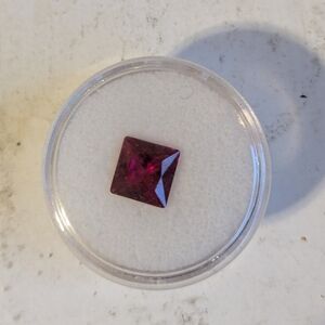 Created Princess Cut Ruby